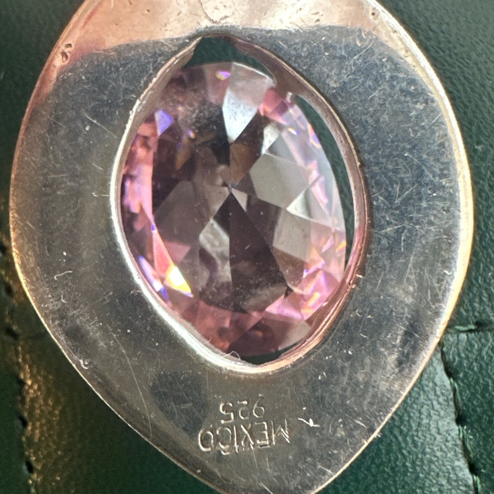 Large Pink Gemstone Pendant - Picture 12 of 14